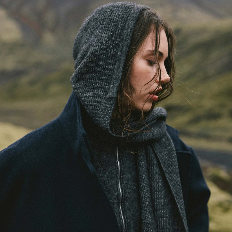 MSCHMilania Hope Hood Scarf dark grey melange MSCH Copenhagen