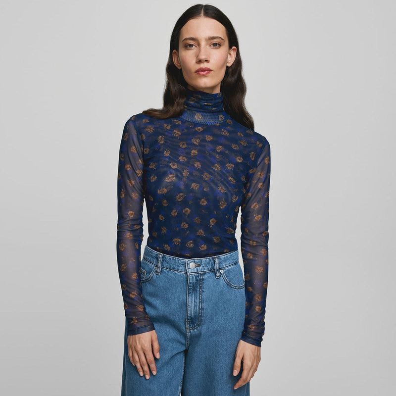 MSCHGinie Illenora LS Top AOP mari blue flower MSCH Copenhagen