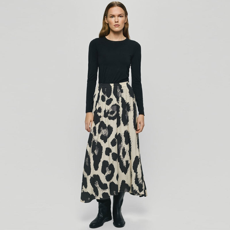 MSCHKaralie Jusia HW Skirt licorice leo MSCH Copenhagen