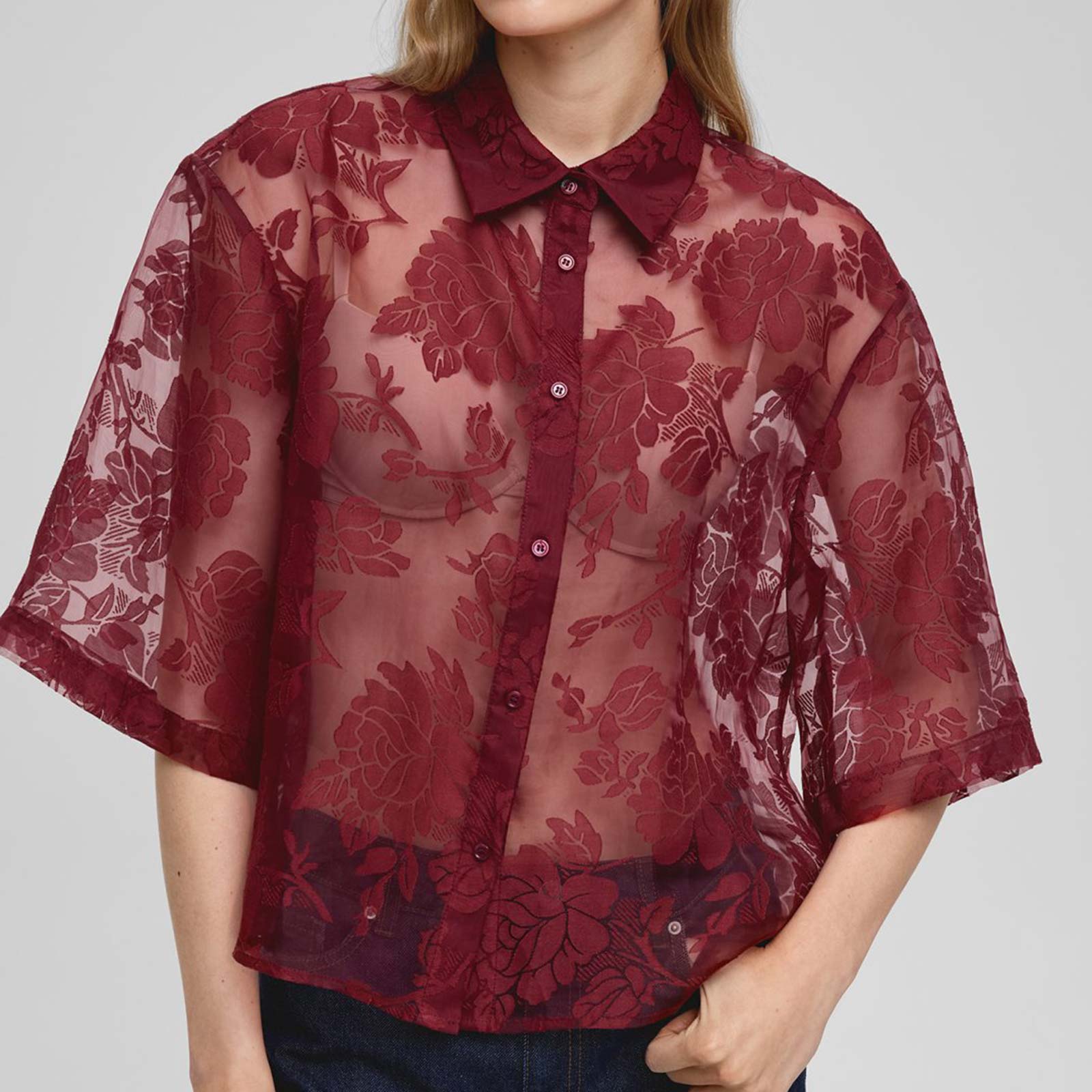 MSCHLettiche 3/4 Shirt syrah MSCH Copenhagen