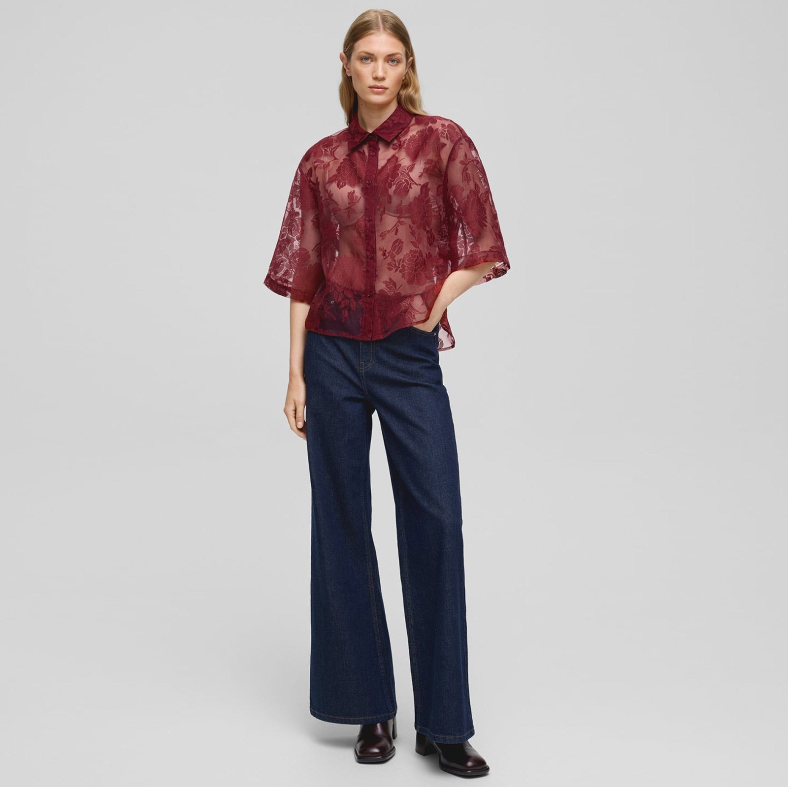 MSCHLettiche 3/4 Shirt syrah MSCH Copenhagen