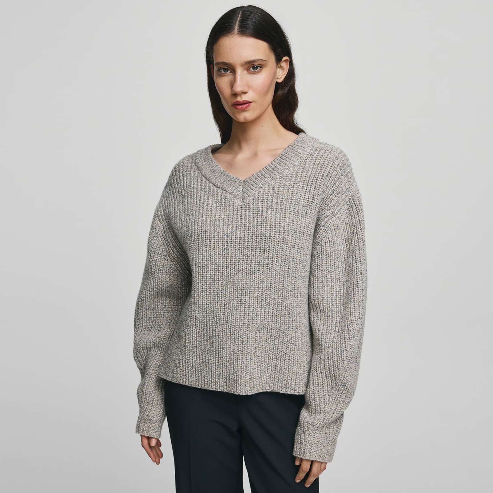 MSCHMathina Lissi V Pullover warm light grey melange MSCH Copenhagen