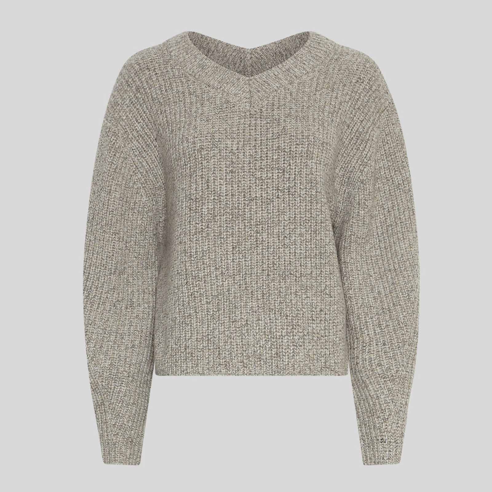 MSCHMathina Lissi V Pullover warm light grey melange MSCH Copenhagen