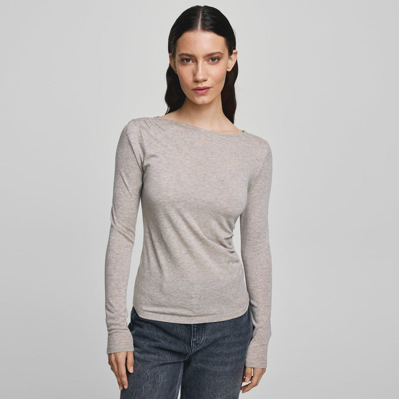 MSCHMelisse B Top warm light grey melange MSCH Copenhagen