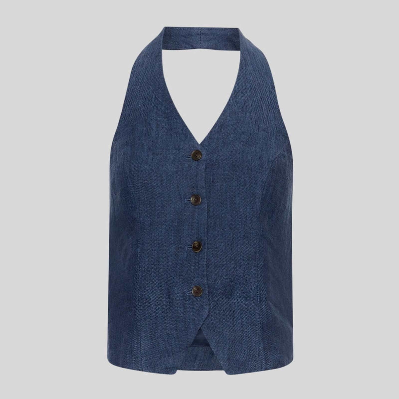 MSCHNaira Claritta Halterneck Waistcoat oceana 19056 MSCH Copenhagen