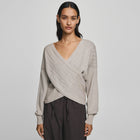 MSCHZine Rachelle Wrap Pullover warm light grey melange MSCH Copenhagen