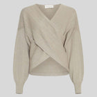 MSCHZine Rachelle Wrap Pullover warm light grey melange MSCH Copenhagen