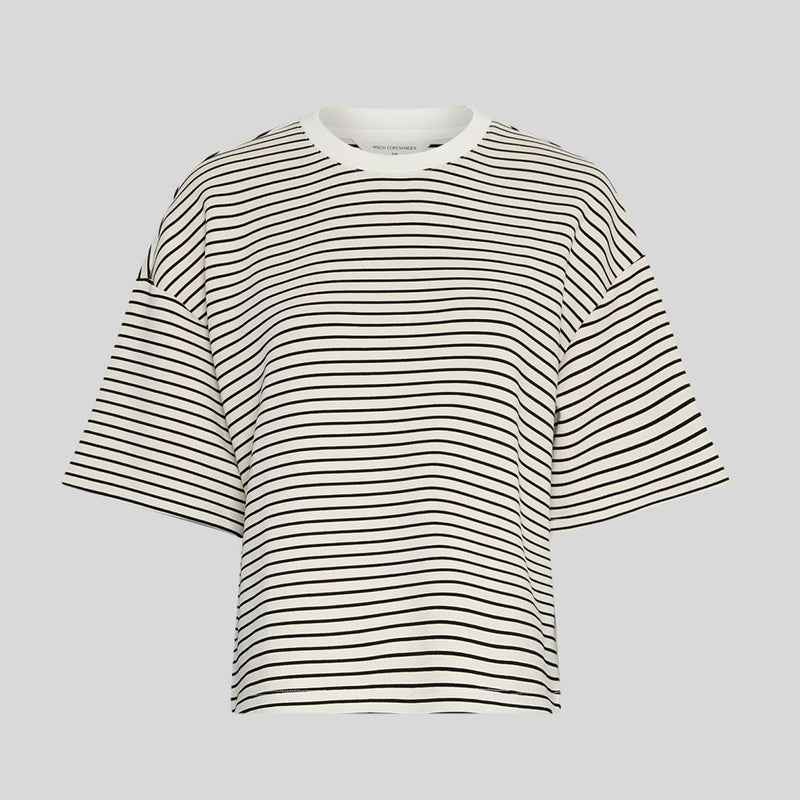 MSCHNilda Ima Q S/S Sweatshirt stp oatmeal/black MSCH Copenhagen