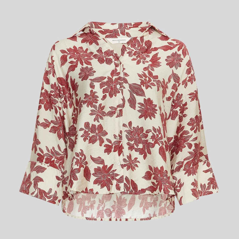 MSCHVildana 3/4 Shirt AOP rhubarb flower MSCH Copenhagen