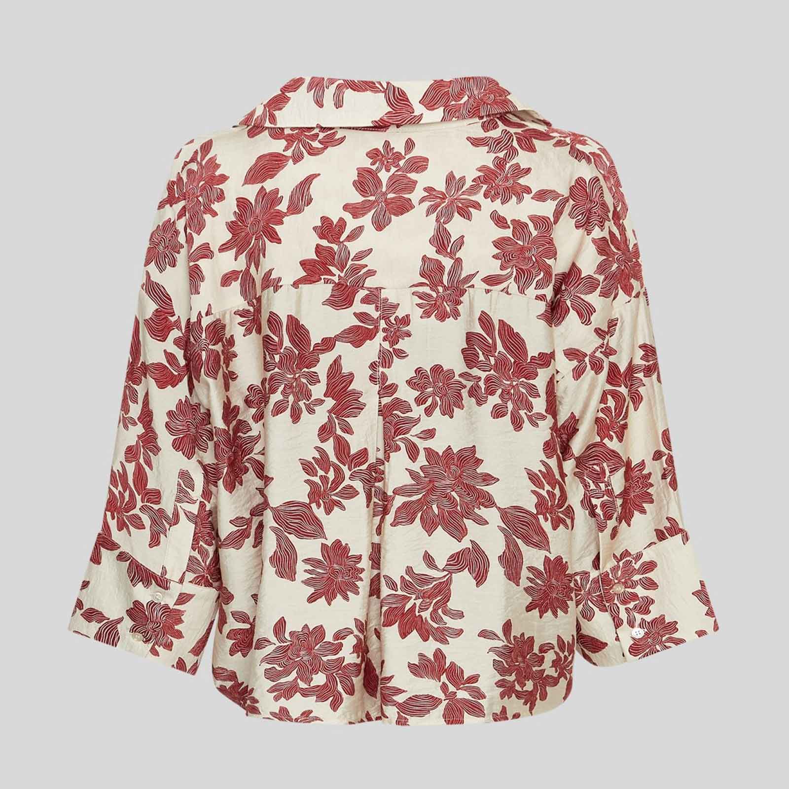 MSCHVildana 3/4 Shirt AOP rhubarb flower MSCH Copenhagen
