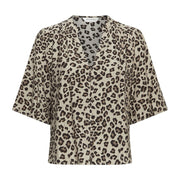 MSCHKalani Vlora 2/4 Shirt AOP humus leo MSCH Copenhagen