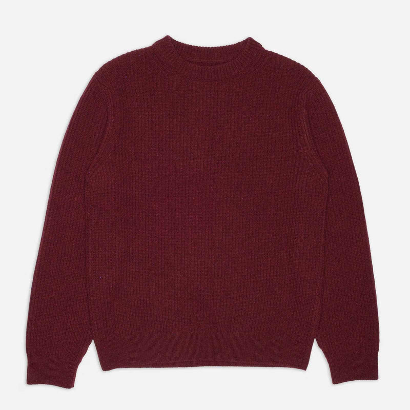 August Rib Wool Sweater burgundy