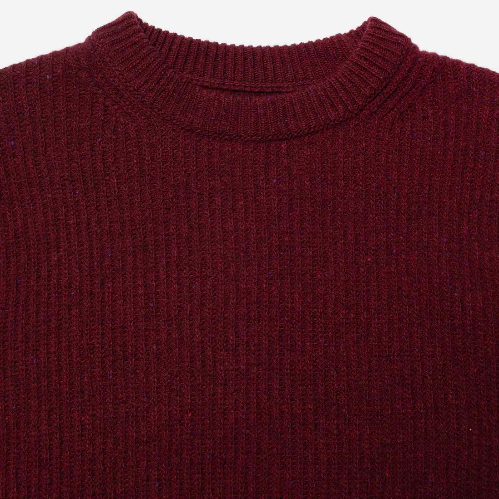 August Rib Wool Sweater burgundy