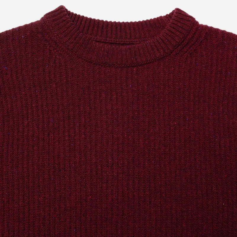 August Rib Wool Sweater burgundy