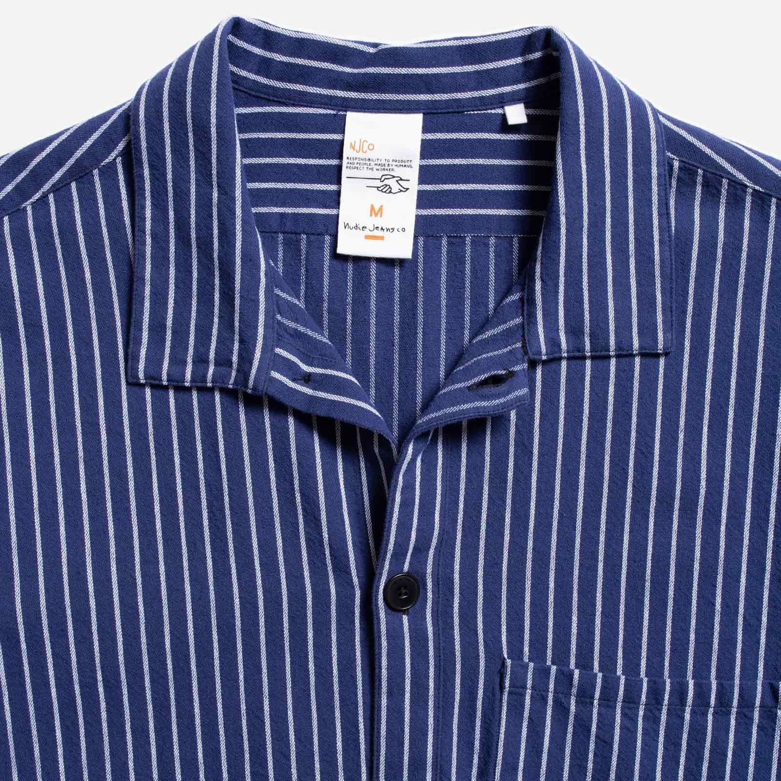 Berra Striped Worker Shirt blue