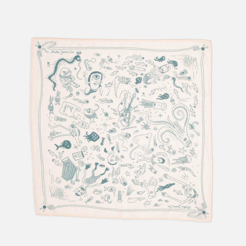 Ingrid Bandana Deep Sea Doodle pink Nudie Jeans
