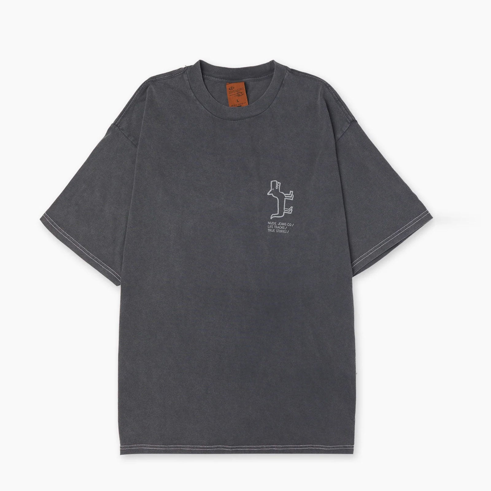 Koffe Scratched Tracks T-Shirt antracite Nudie Jeans