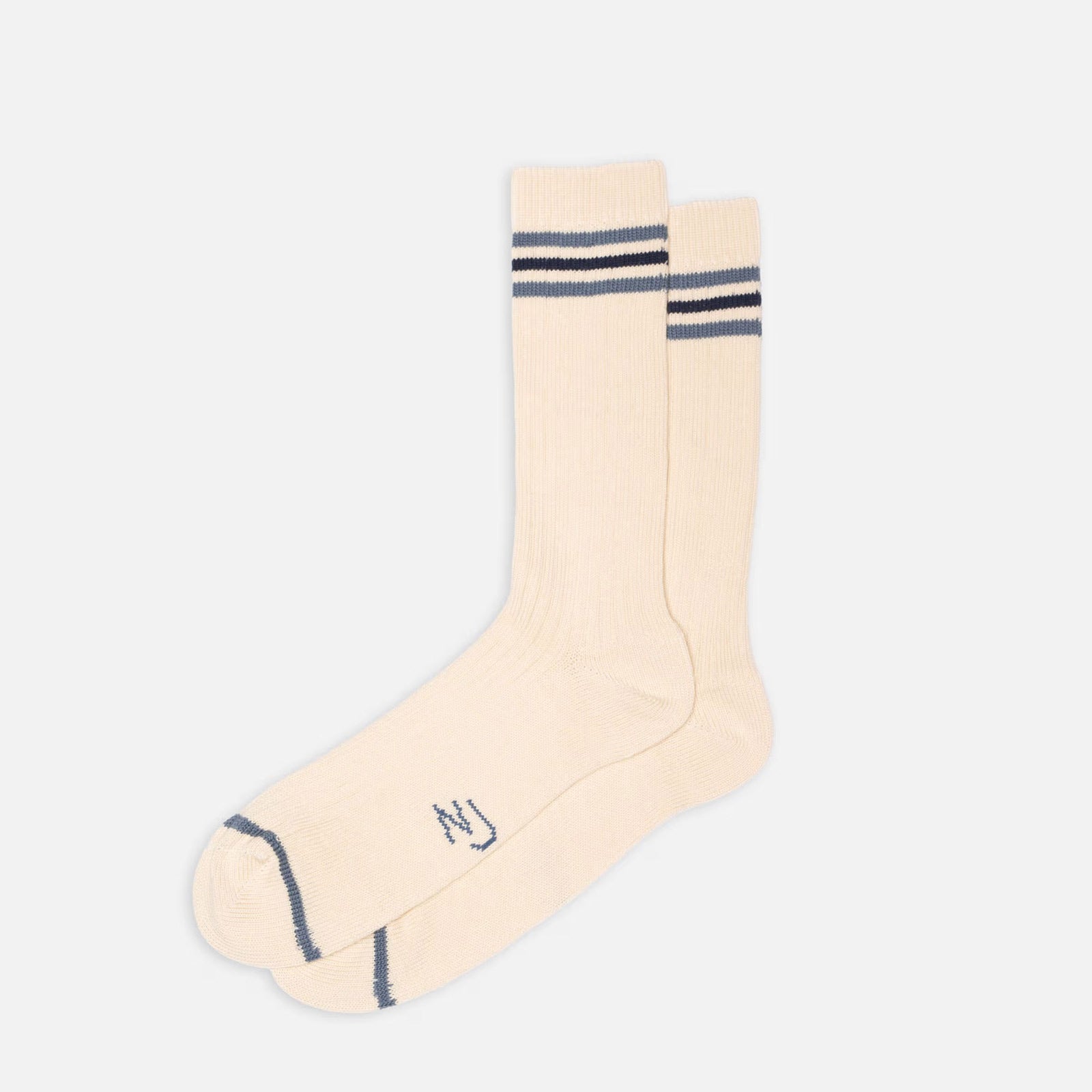 Men Tennis Socks Retro off white/ blue