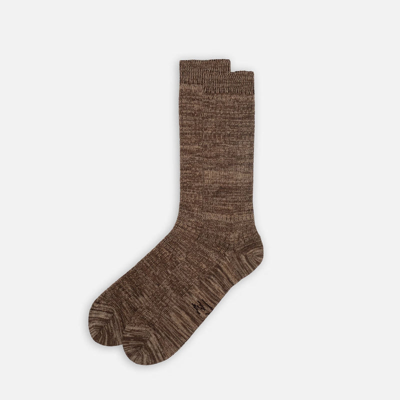 Rasmusson Mens Rib Sock brown melange Nudie Jeans