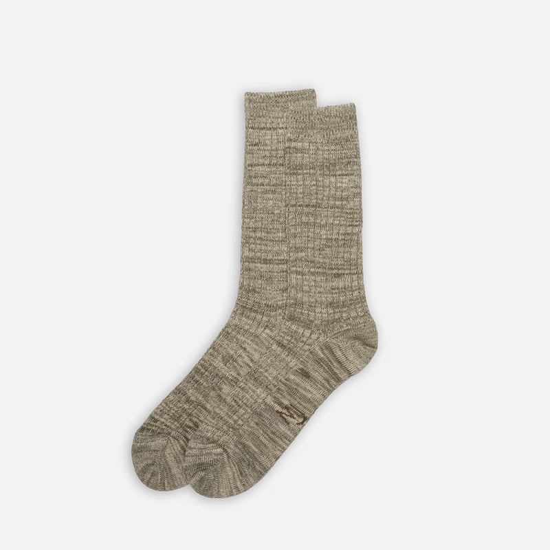 Rasmusson Mens Rib Sock green/beige Nudie Jeans