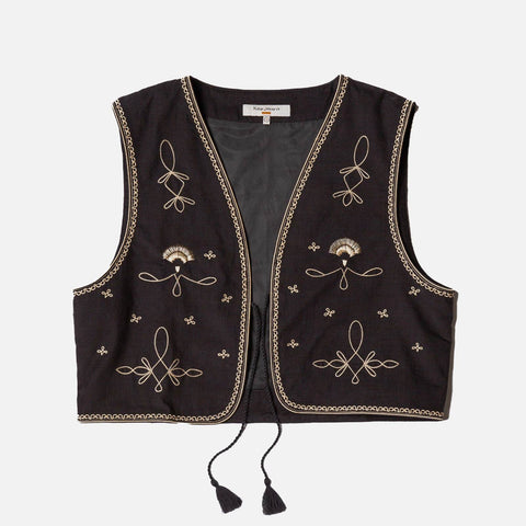 Vera Embroidered Vest black
