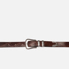 Western Faux Snake Silver Belt dark brown