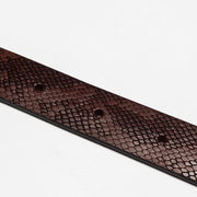 Western Faux Snake Silver Belt dark brown