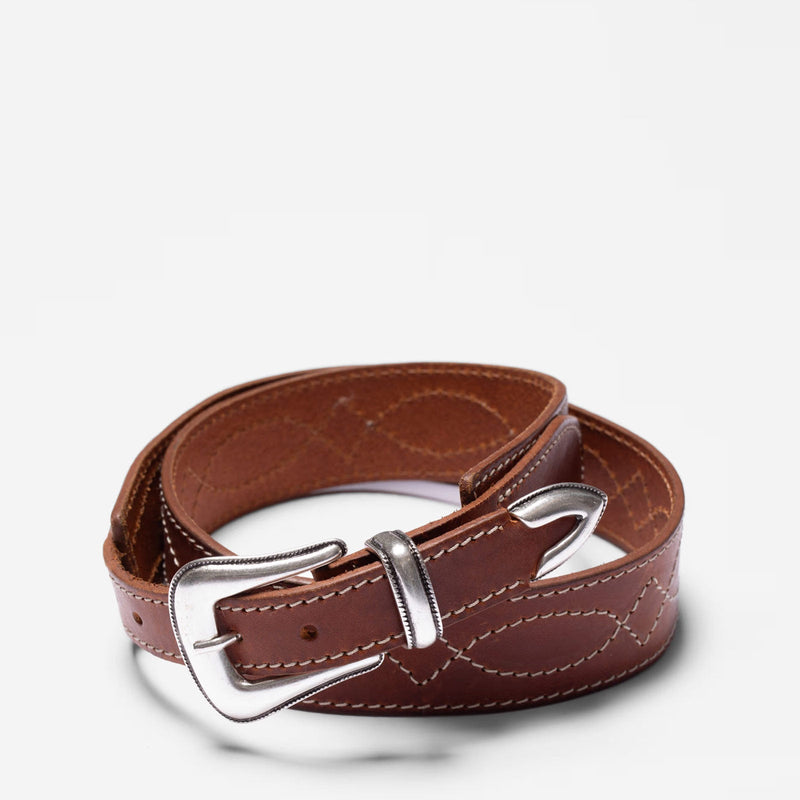 Western Ranch Suede Belt toffee brown Nudie Jeans