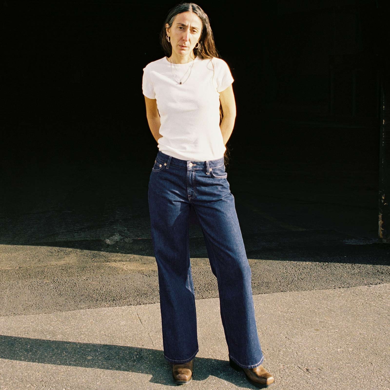 Wide Heidi classic blue Nudie Jeans