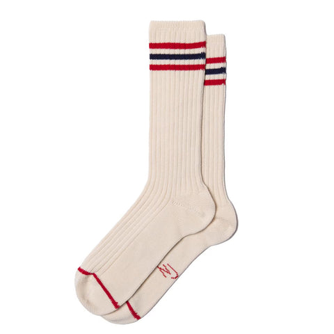 Women Tennis Socks Retro offwhite/red