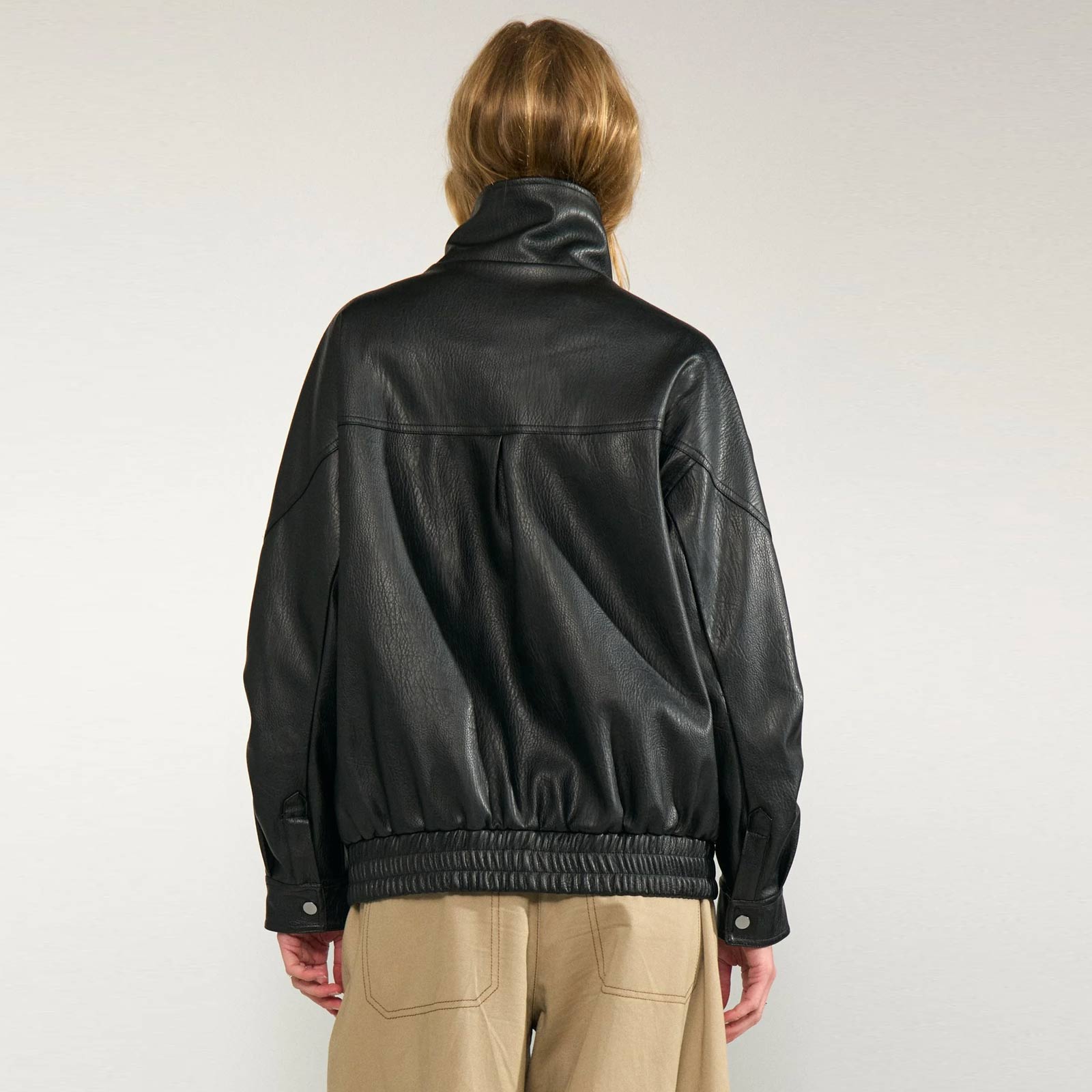 NUBika Oversize PU Jacket caviar