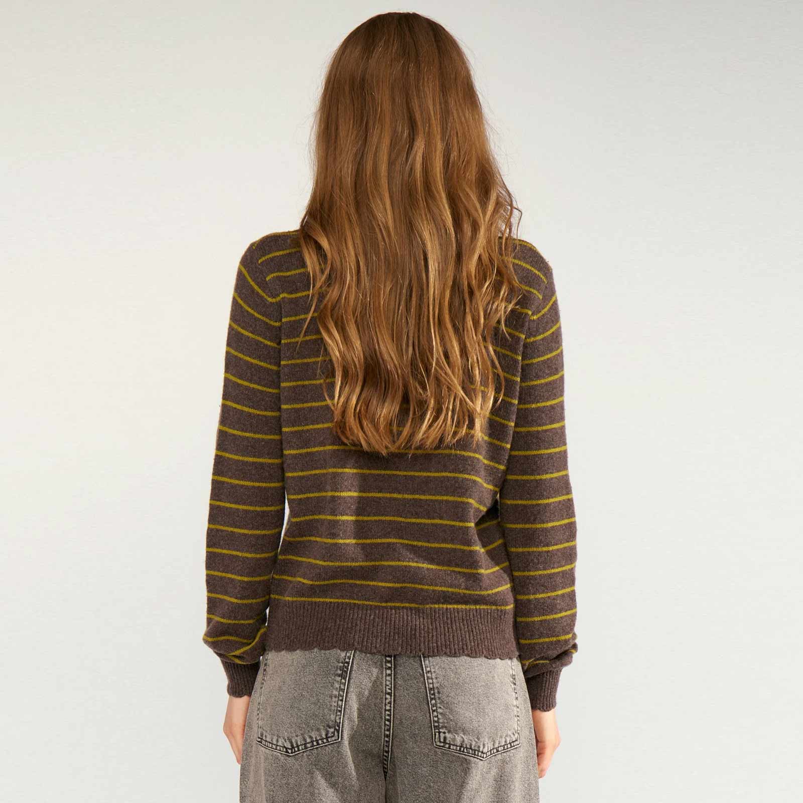 NULucinda Stripe Pullover black coffee