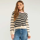NURiette Block Stripe Pullover caviar