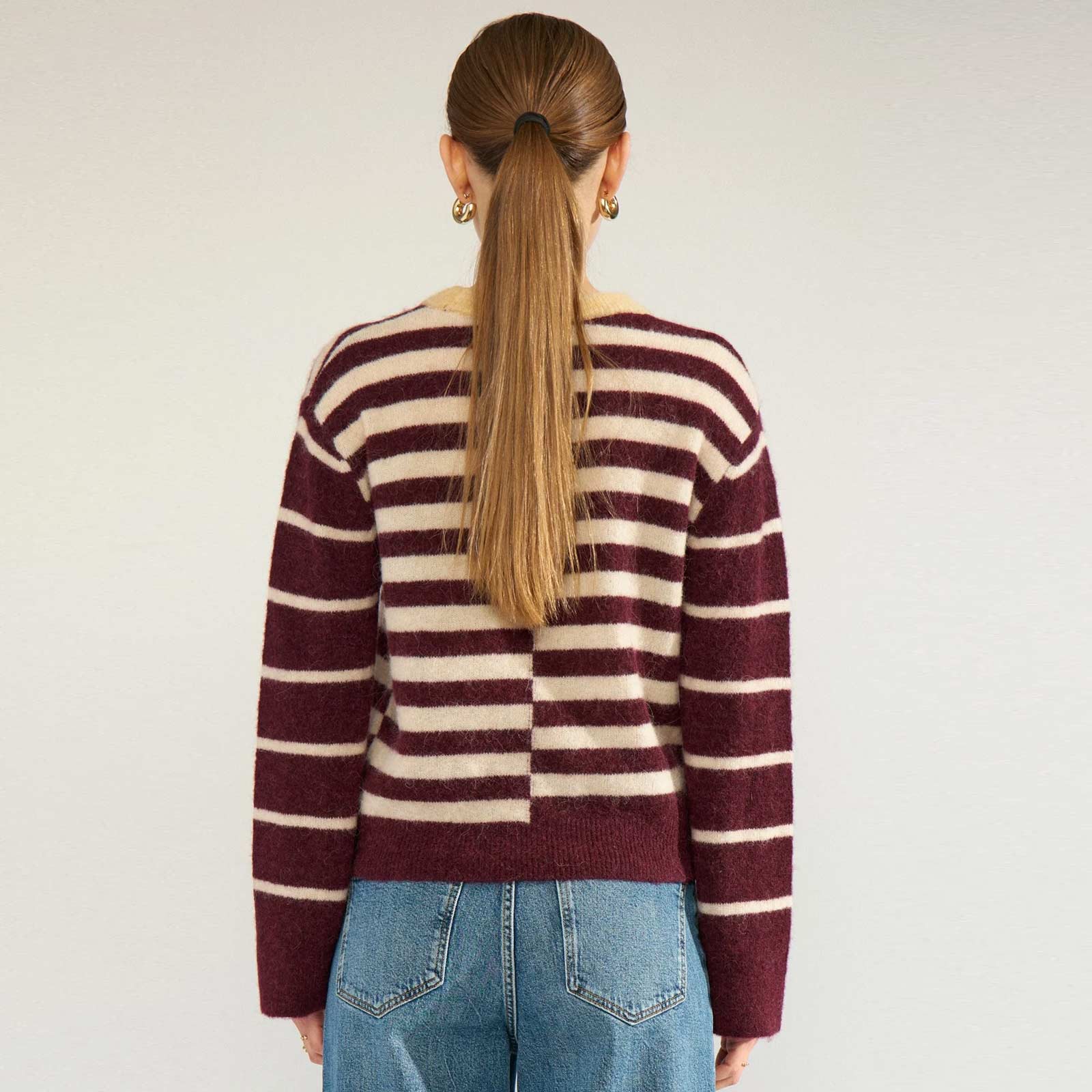 NURiette Block Stripe Pullover fig