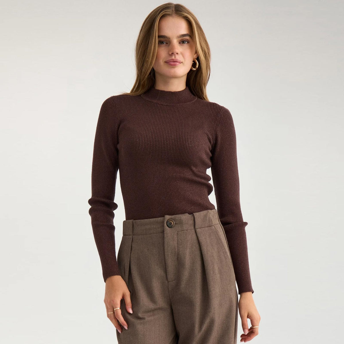 Nubia Lurex LS Pullover chocolate plum