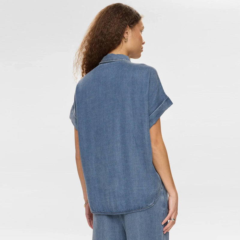 Nuelida Sleeveless Shirt snow washed denim Nümph