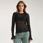 Nuevita LS Mesh Blouse caviar