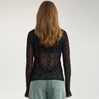 Nuevita LS Mesh Blouse caviar