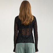 Nuevita LS Mesh Blouse caviar