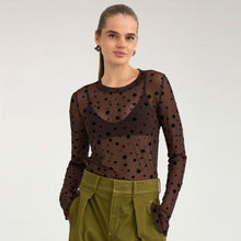 Nuevita LS Mesh Blouse chocolate plum