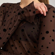 Nuevita LS Mesh Blouse chocolate plum