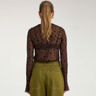 Nuevita LS Mesh Blouse chocolate plum