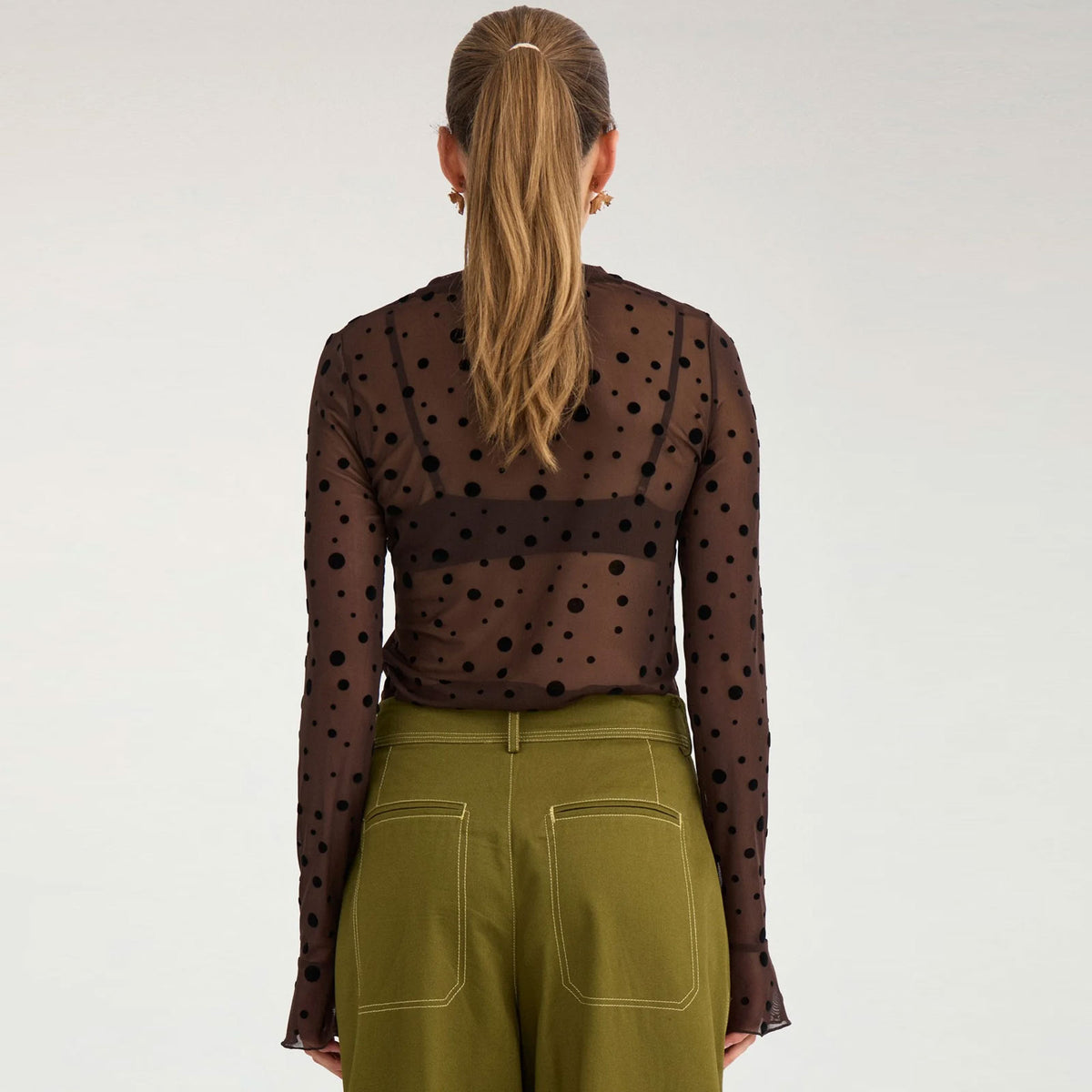 Nuevita LS Mesh Blouse chocolate plum