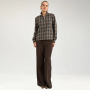 Nukamala Zip Shirt dark grey melange