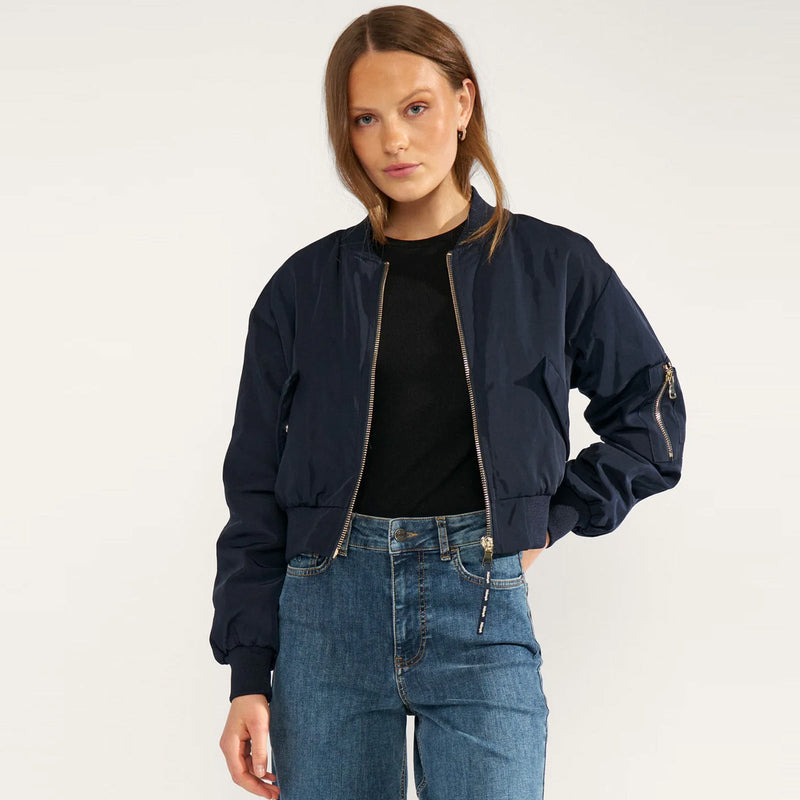 Numianna Cropped Bomber Jacket salute