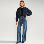 Numianna Cropped Bomber Jacket salute