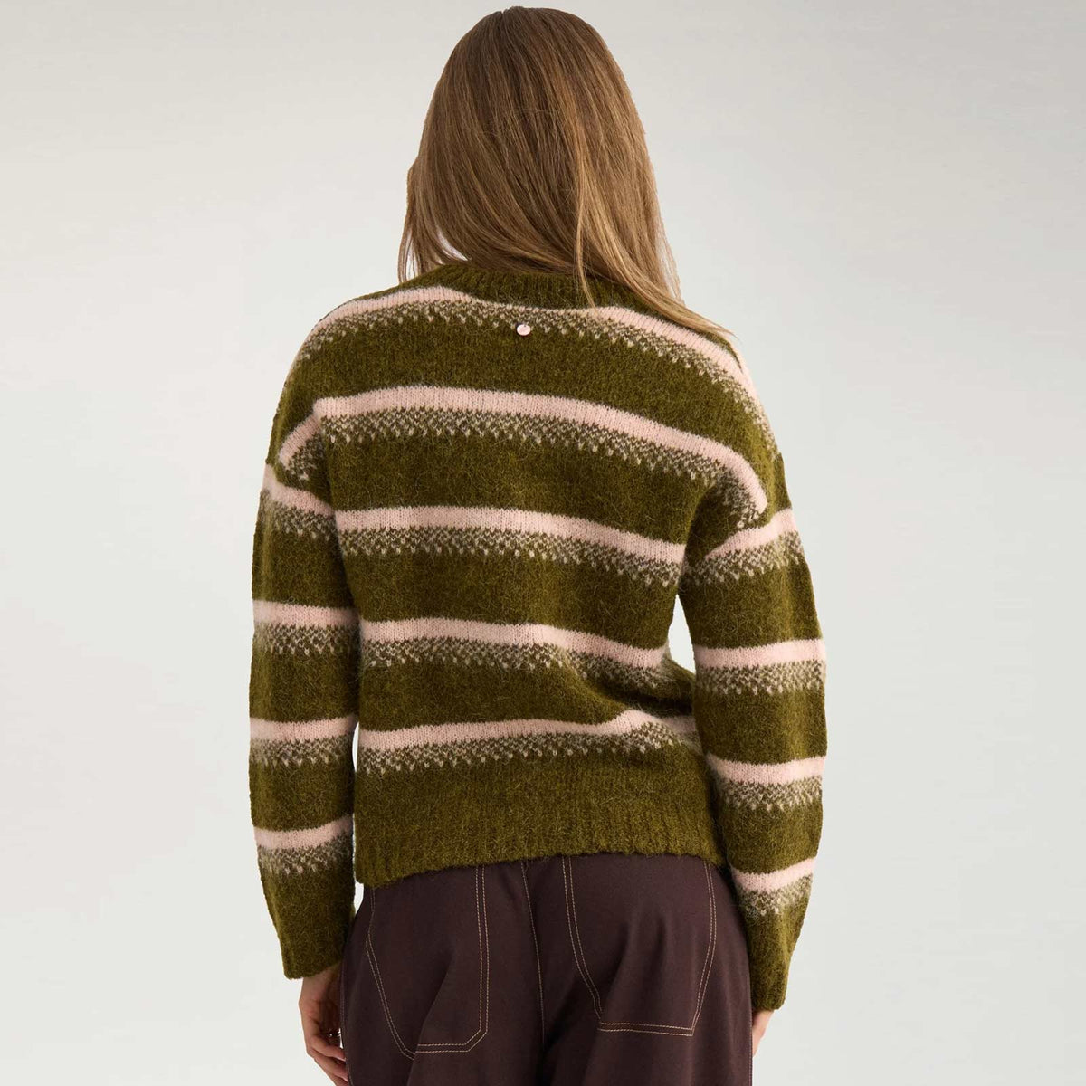 Nusalia Stripe Pullover fir green