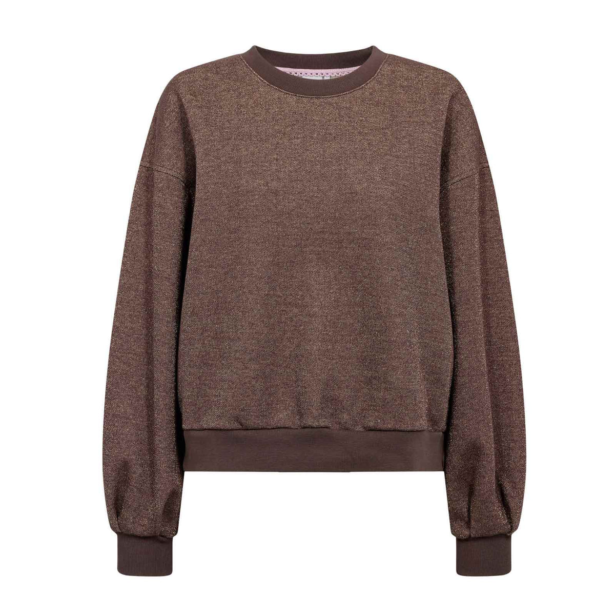 Nusalina Lurex Sweatshirt chocolate plum