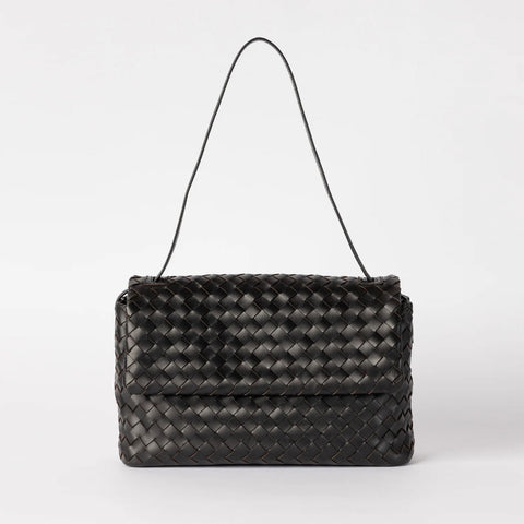 Kenzie Woven Classic Leather Bag OMB-E170CVW black