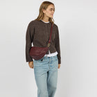 Leo Midi Woven Soft Grain Leather Bag dark cherry O My Bag